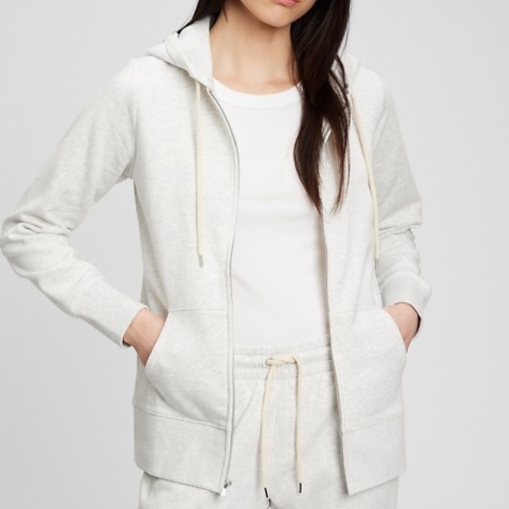 Gap Vintage Soft Classic Full-Zip Hoodie sz M (light heather grey)